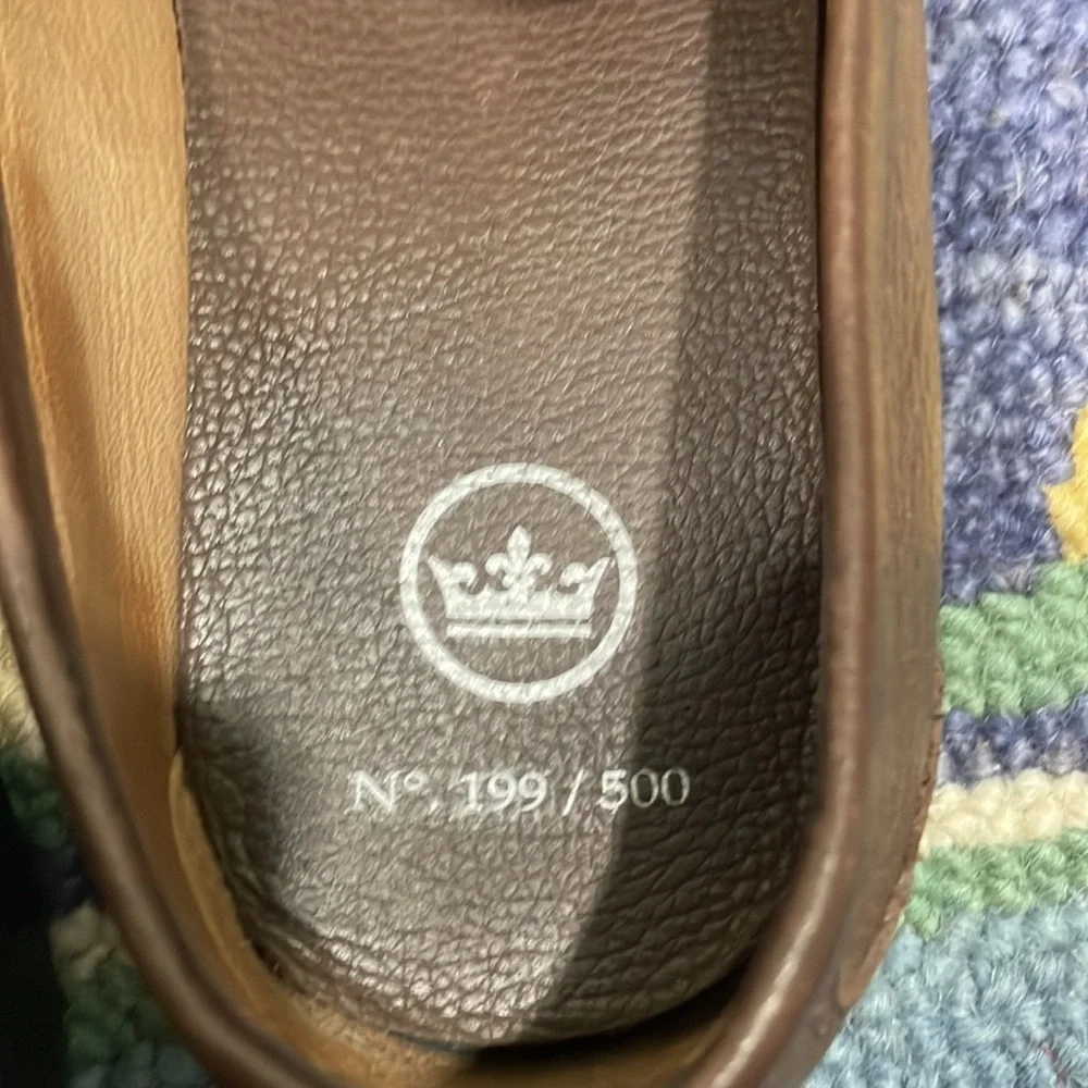 Peter Millar Mens 9.5M Horse Bit Brown Leather Loafers